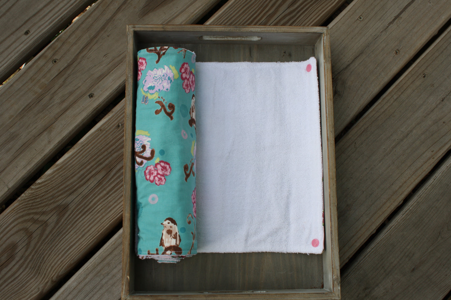flowers and birds snap together towel set