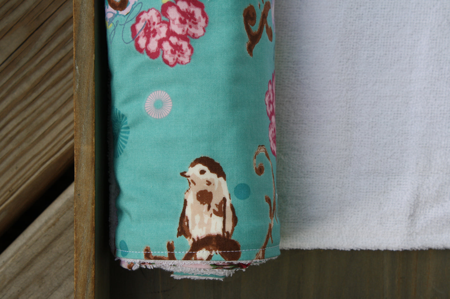flowers and birds snap together towel set