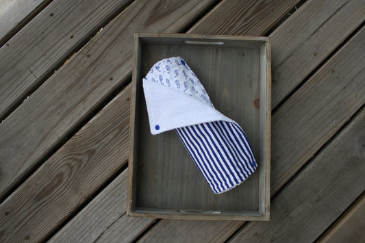 seahorse and stripes snap together towel set