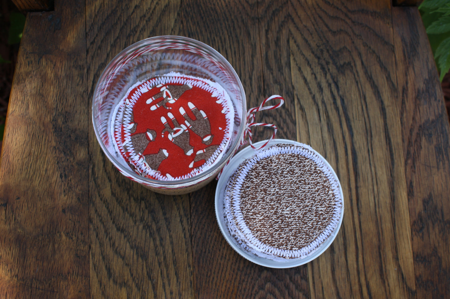 Sock Monkey reusable face wash pads