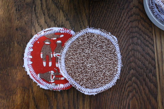 Sock Monkey reusable face wash pads
