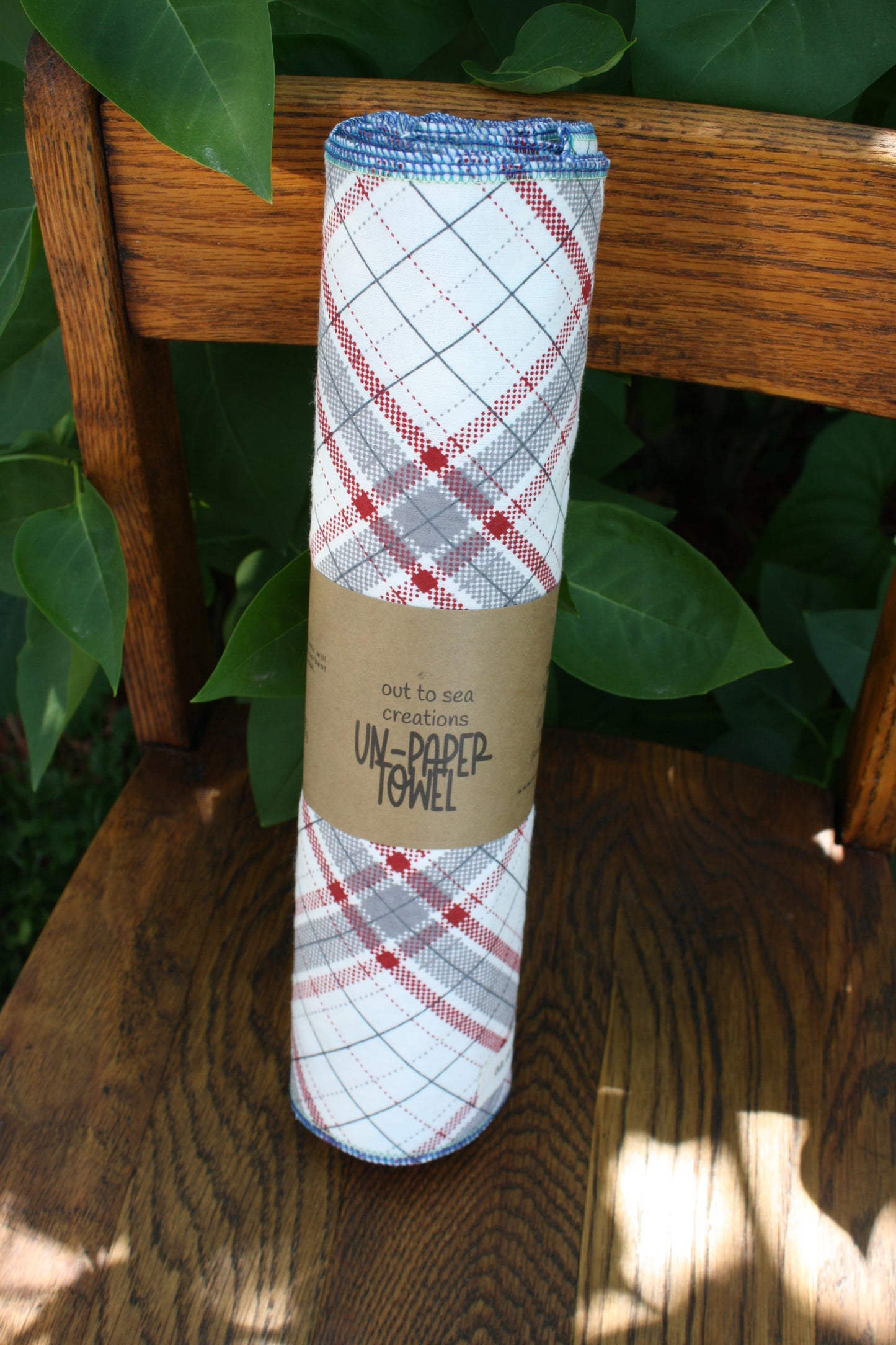 Grey and red plaid Unpaper towel set