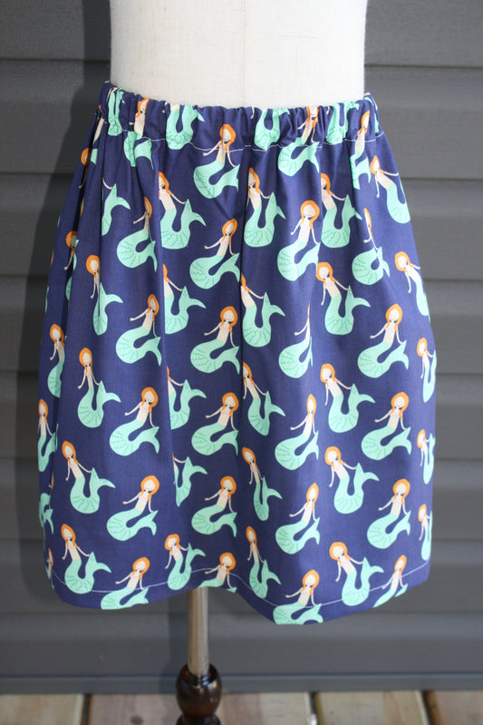 red headed mermaids kids skirt size 6