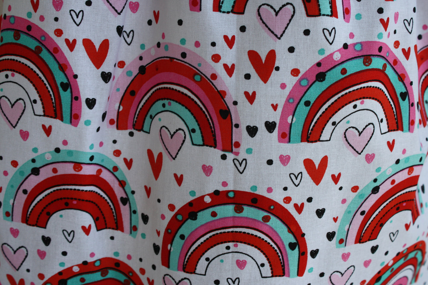 rainbows and hearts kids skirt size 6