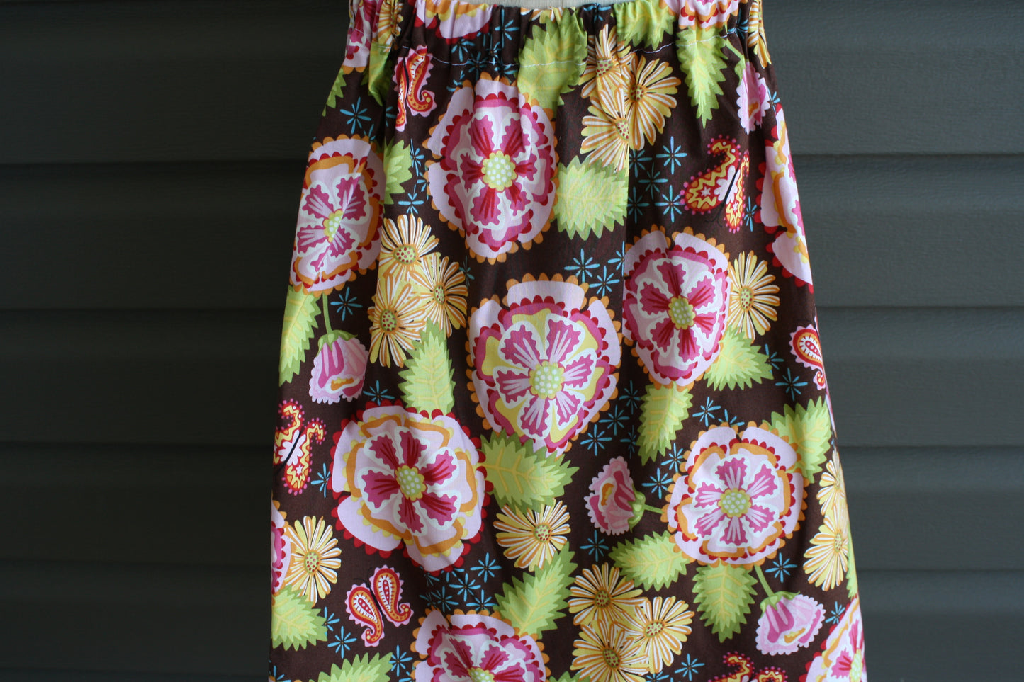 pink flowered kids skirt size 7