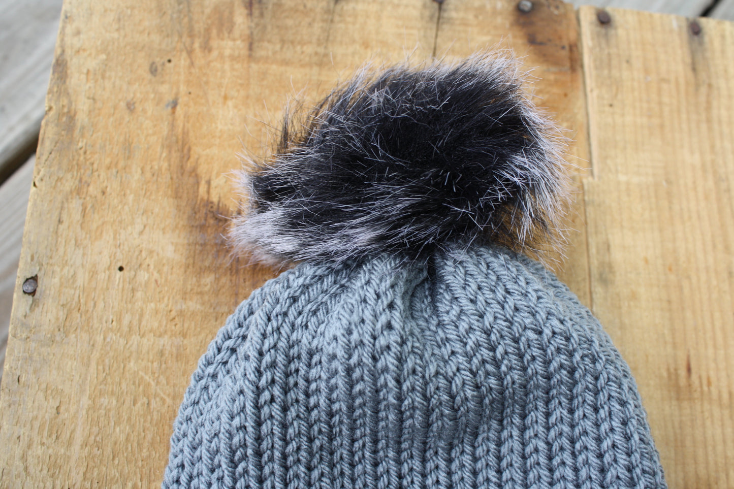 happy camper knit hat