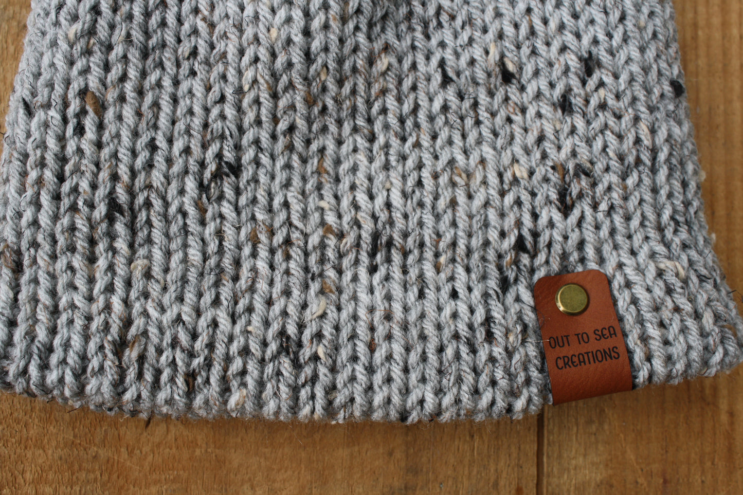 grey tweed knit hat