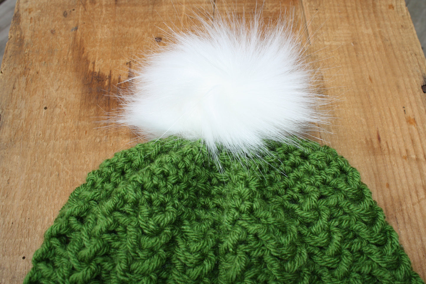 green rainbow crochet hat
