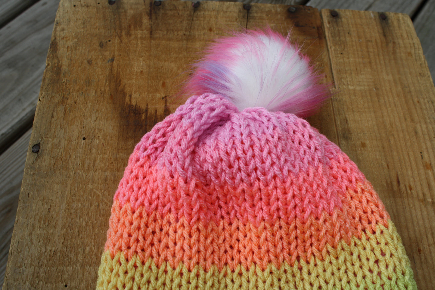 double brim unicorn patch knitted hat